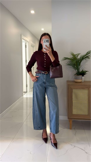 Widoste Mavi Barrel Jean