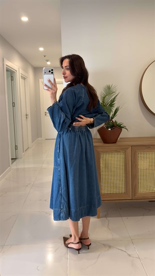 CS Wilsa Mavi Cep Detaylı Denim Etek