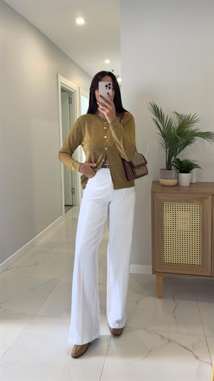 Winda Beyaz Geniş Paça Jean