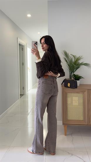 Winda Gri Tint Geniş Paça Jean
