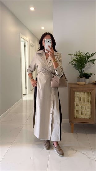 Wiofra Bej Trenç Gömlek