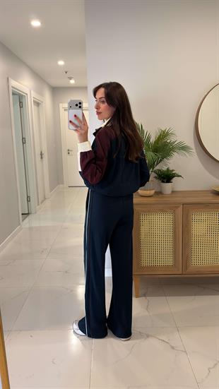 Wiossa Lacivert Bordo Garnili Modal Takım