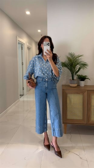ZR Wolde Mavi Önü Çımalı Jean
