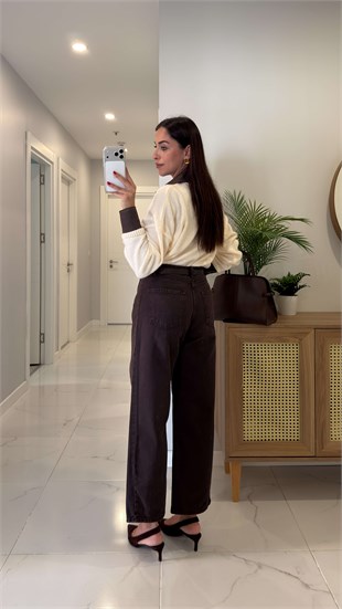 Wonez Acı Kahve Barrel Jean