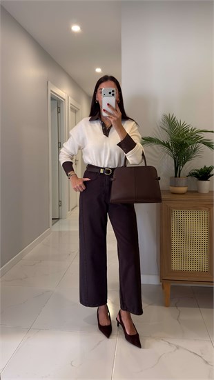 Wonez Acı Kahve Barrel Jean