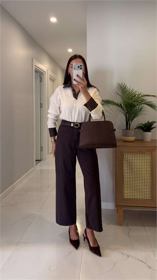 Wonez Acı Kahve Barrel Jean