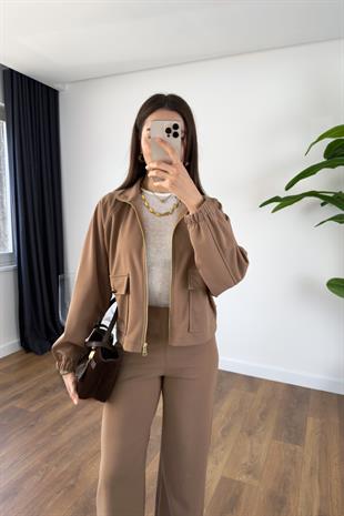 Yeslika Camel Gold Detaylı Alt Üst Takım