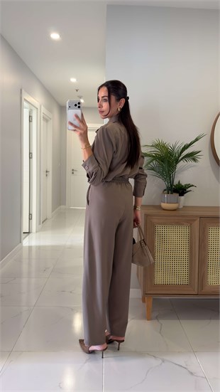 Zenna Vizon Vatkalı Bluz Pantolon Takım