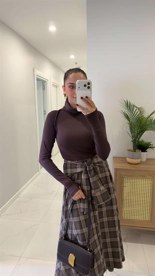 ZR Begonya Kahve Boğazlı Bluz