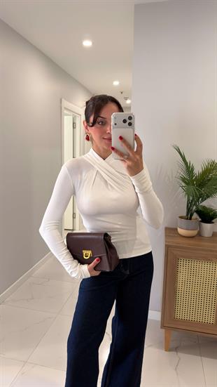 ZR Dersa Ekru Drapeli Bluz