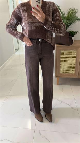 ZR Fossil Kahve Wıde Leg Jean