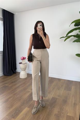 ZR Kenly Taş Paça Detaylı Pantolon