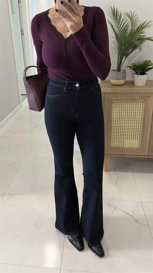 ZR Konse Dark Blue İspanyol Paça Jean
