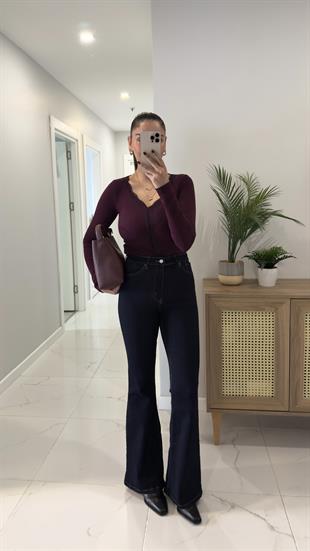ZR Konse Dark Blue İspanyol Paça Jean