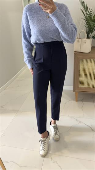 ZR Lora Lacivert Flatolu Pantolon