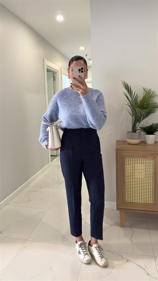 ZR Lora Lacivert Flatolu Pantolon