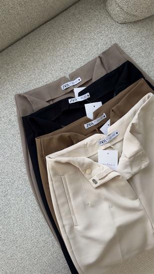 ZR Lora Siyah Flatolu Pantolon