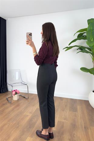 ZR Lowa Füme Ekose Flatolu Pantolon