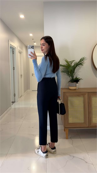 ZR Nora Lacivert Flatolu Pantolon