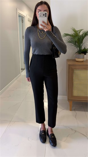 ZR Nora Siyah Flatolu Pantolon