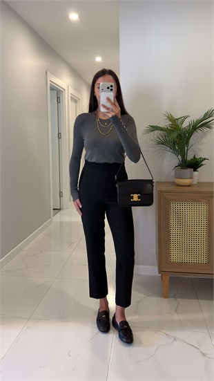 ZR Nora Siyah Flatolu Pantolon