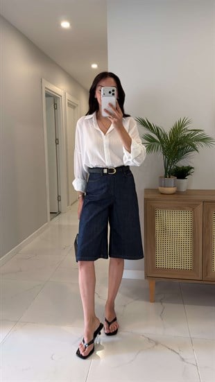 ZR Ristan Dark Blue Denim Şort