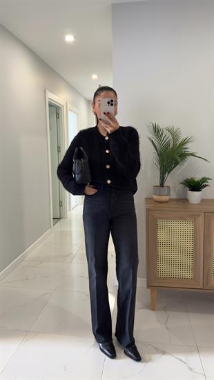 ZR Sendry Antrasit Kesik Paça Likralı Straıght Jean