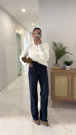 ZR Sendry Lacivert Kesik Paça Likralı Straıght Jean