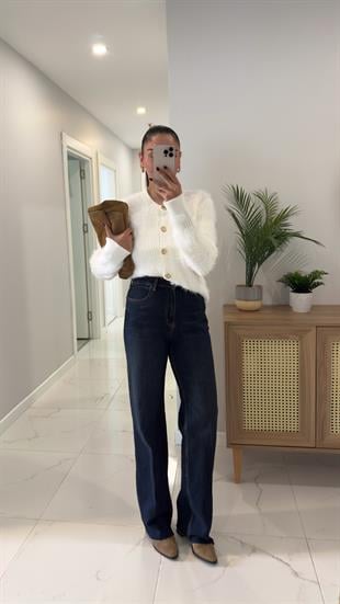 ZR Sendry Lacivert Kesik Paça Likralı Straıght Jean