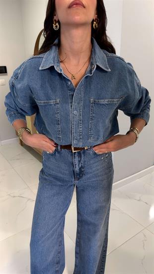 ZR Soway Mavi Oversize Denim Gömlek
