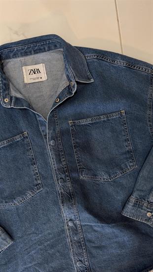 ZR Soway Mavi Oversize Denim Gömlek