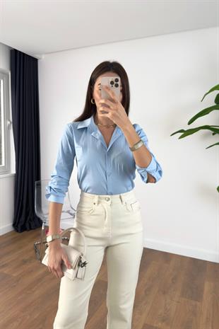 ZR Tusta Bebe Mavi Slim Fit Gömlek