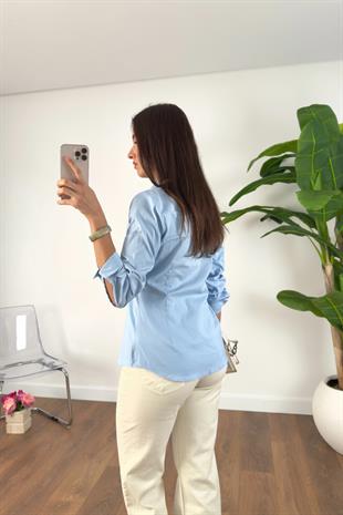 ZR Tusta Bebe Mavi Slim Fit Gömlek