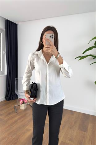 ZR Tusta Ekru Slim Fit Gömlek