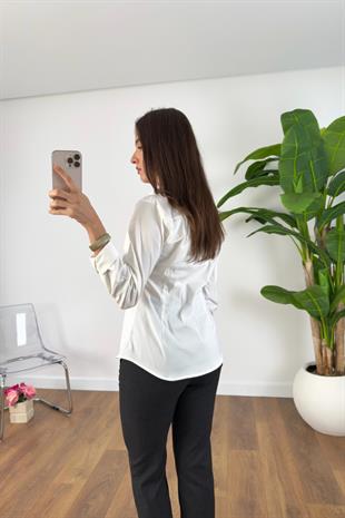 ZR Tusta Ekru Slim Fit Gömlek