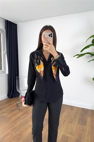 ZR Tusta Siyah Slim Fit Gömlek