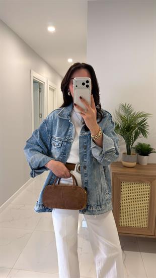ZR Violda Mavi Cep Detaylı Denim Ceket
