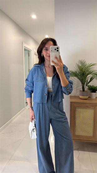 ZR Wion Mavi Cep Detaylı Denim Gömlek