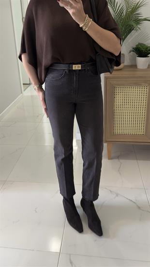 ZR Wita Kahve Tint Kesik Paça Boy Fit Jean