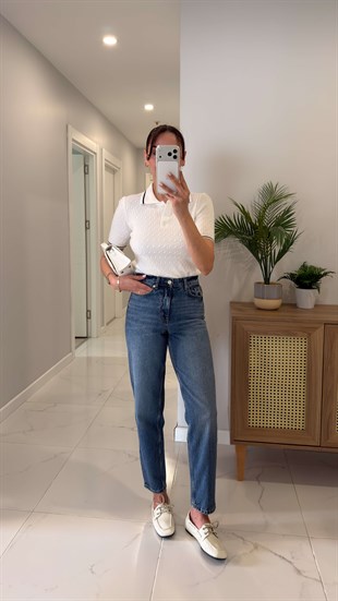 ZR Wostt Lacivert Mom Jean