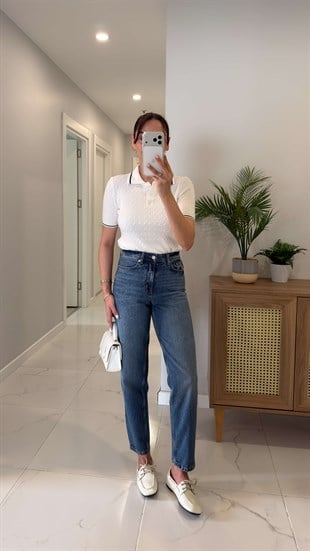 ZR Wostt Lacivert Mom Jean
