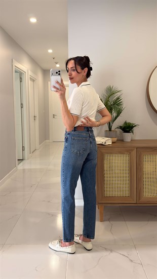 ZR Wostt Lacivert Mom Jean