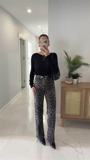 ZR Yona Leopar Straıght Jean