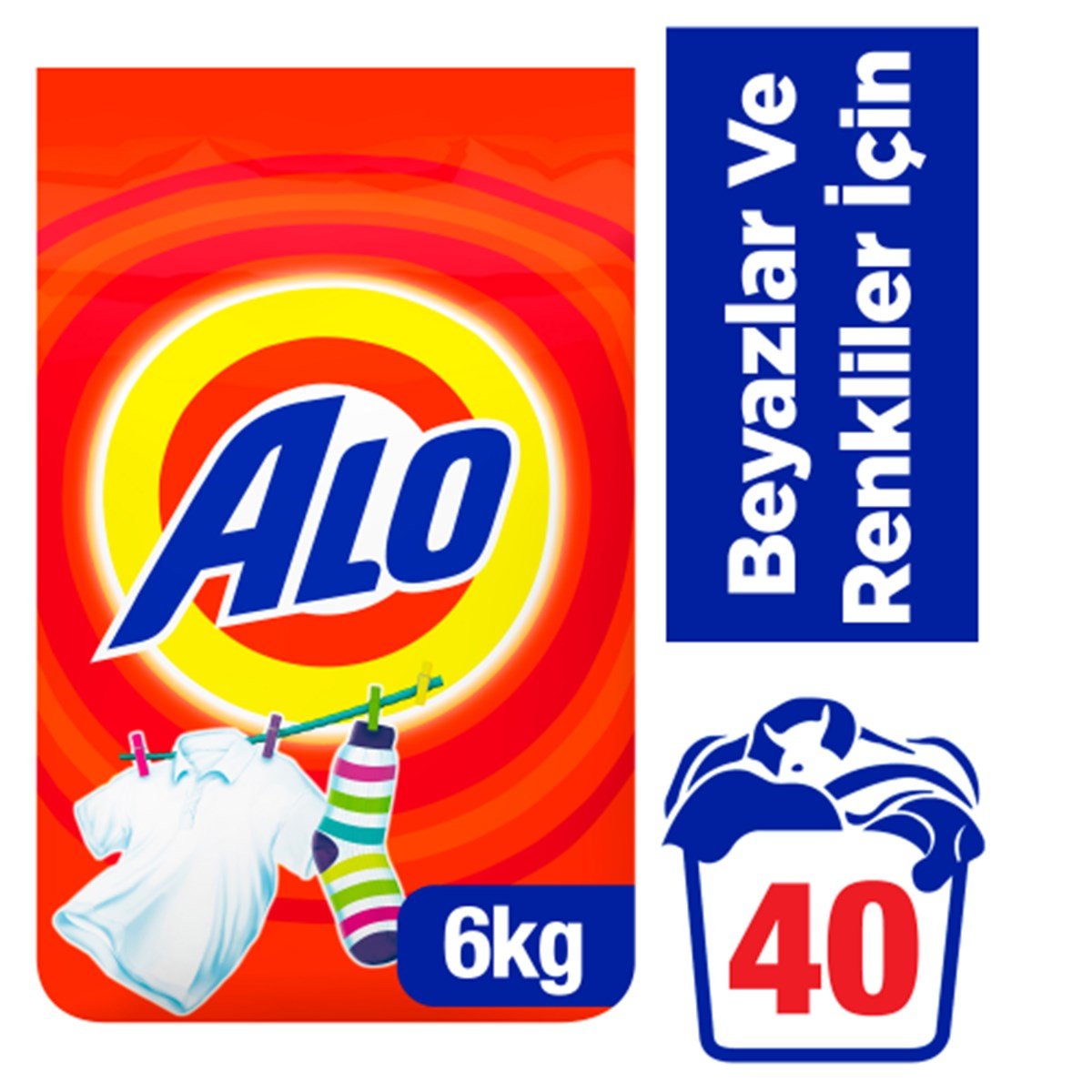 Alo 6 kg Toz Çamaşır Deterjanı Beyazlar ve Renkliler İçin 