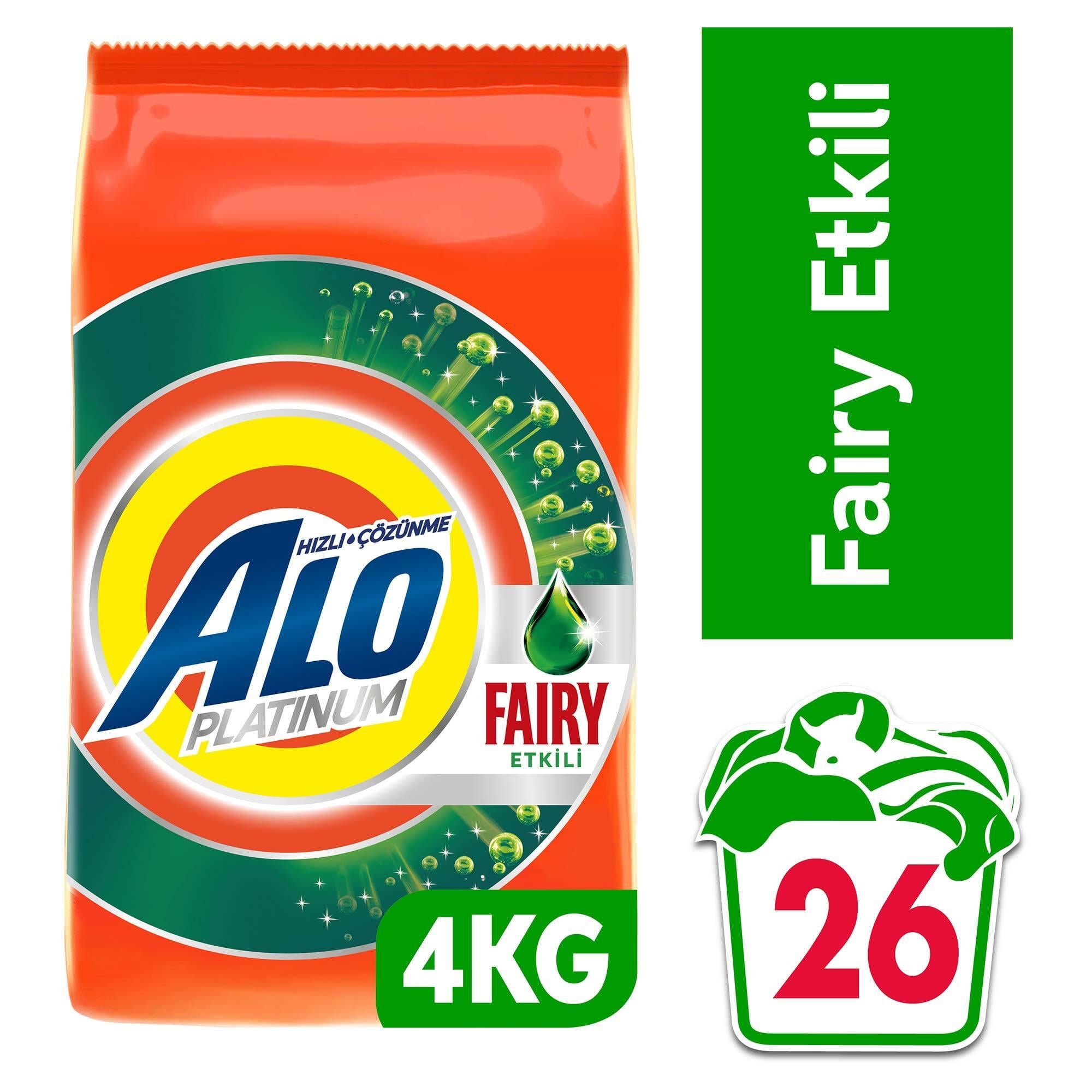 Alo Platinum 4 Kg Fairy Etkili Beyazlar Hızlı Çözülme Toz Deterjan