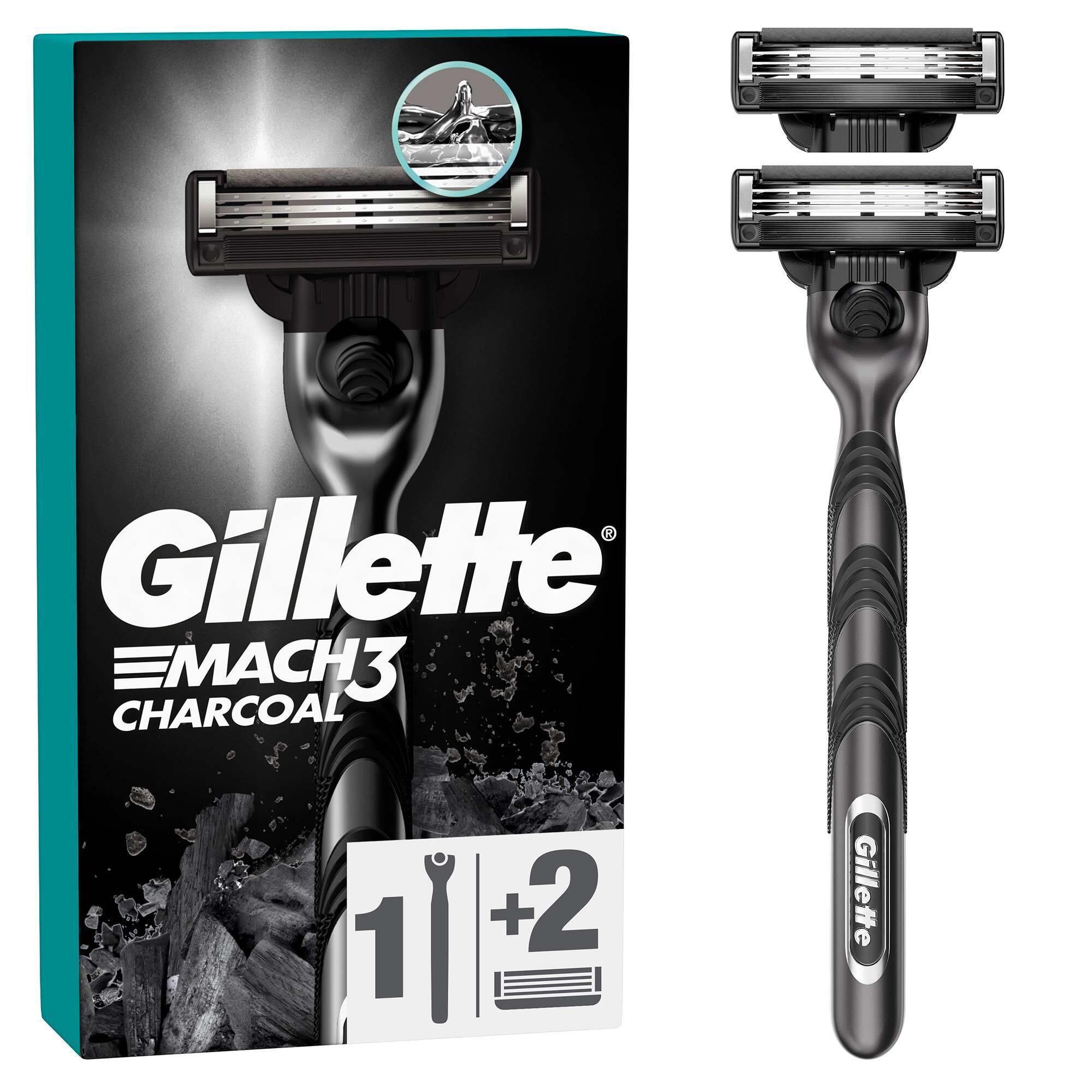 Gillette Mach3 Charcoal Tıraş Makinesi Gövde + 2 Başlık