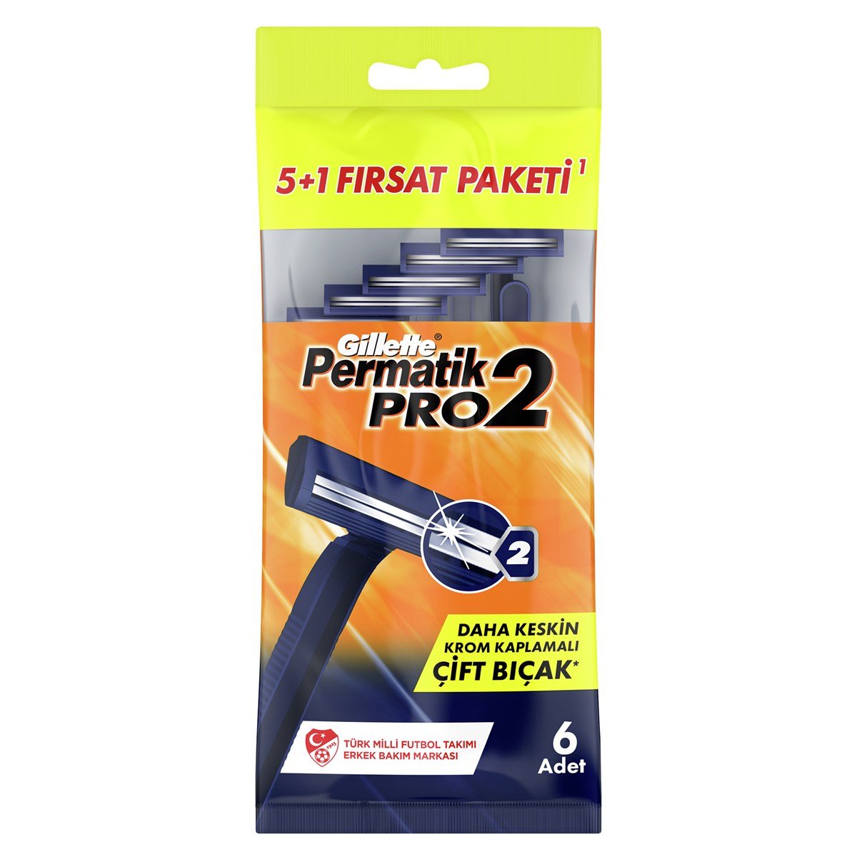 Gillette Permatik Pro2 Kullan At Tıraş Bıçağı 5+1 Adet Fırsat Paketi