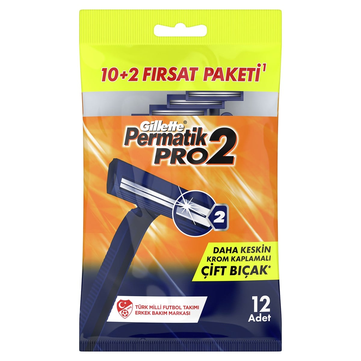 Gillette Permatik Pro2 Kullan At Tıraş Bıçağı 10+2 Adet Fırsat Paketi