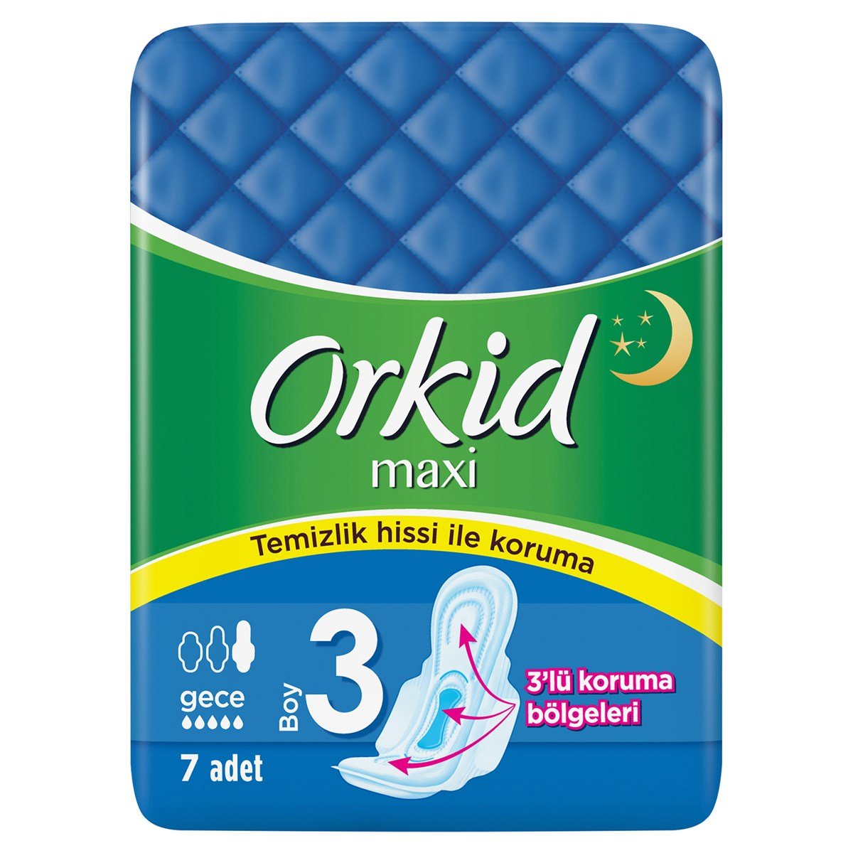 Orkid Maxi Gece (Boy 3) Hijyenik Ped 7 Adet