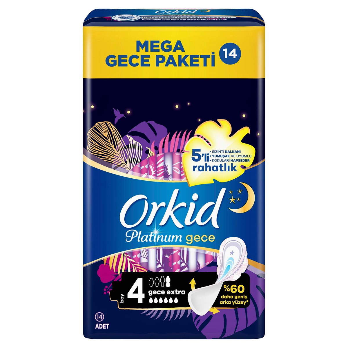 Orkid Platinum Gece 14 Adet Hijyenik Ped